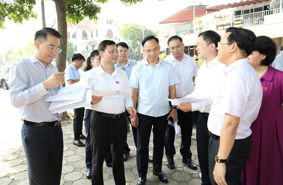 Đoàn khảo sát thực tế tại ô đất dành cho xây dựng trường mầm non trên địa bàn quận Hoàng Mai