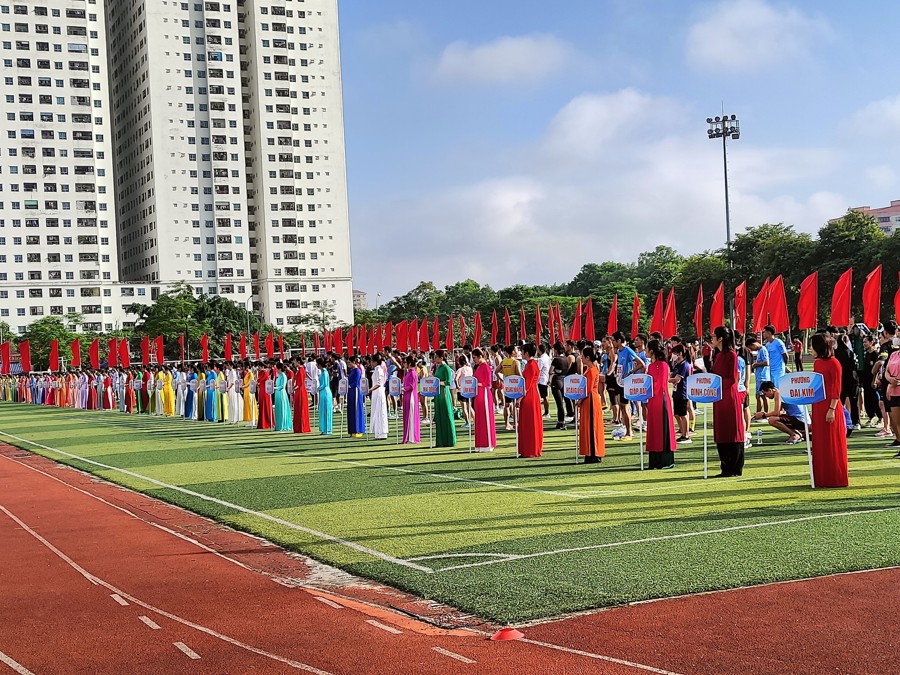 704 vận động viên Hoàng Mai tham gia chung kết Giải chạy Báo Hànộimới năm 2023. Ảnh AT