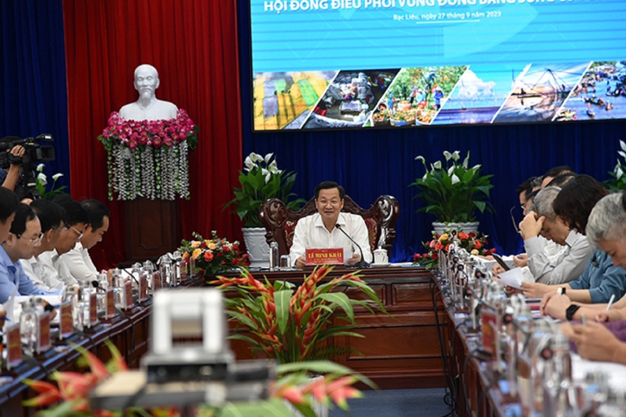 Phó Thủ tướng Chính phủ Lê Minh Khái chủ trì hội nghị. Ảnh: Báo Chính phủ