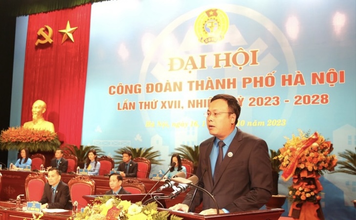 Chủ tịch LĐLĐ TP Hà Nội khoá XVI Phạm Quang Thanh tiếp tục được tín nhiệm giữ chức Chủ tịch LĐLĐ TP khoá XVII
