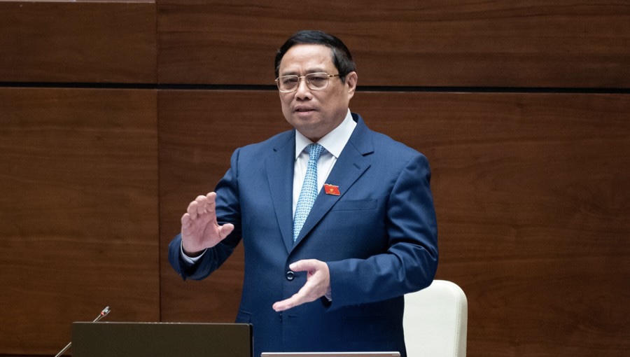 Thủ tướng Chính phủ Phạm Minh Chính trả lời chất vấn các vấn đề đại biểu Quốc hội quan tâm. 