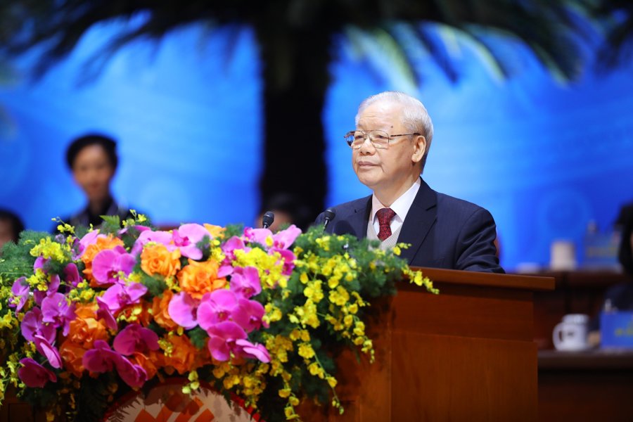 Tổng Bí thư Nguyễn Phú Trọng phát biểu chỉ đạo tại Đại hội Công đoàn Việt Nam lần thứ XIII, nhiệm kỳ 2023 - 2028.