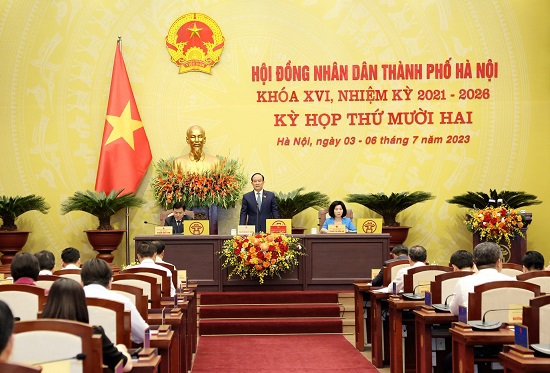 Quang cảnh Kỳ họp thứ 12 HĐND TP Hà Nội (Ảnh: Thanh Hải)