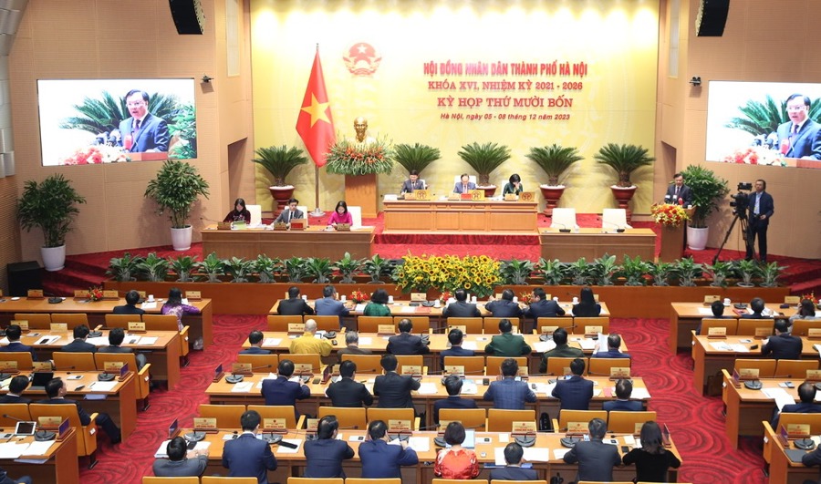 Quang cảnh Kỳ họp thứ 14 HĐND TP Hà Nội khóa XVI