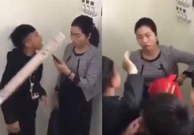 Hình ảnh cô giáo bị nhóm học sinh xúc phạm xảy ra tại Trường THCS Văn Phú, Sơn Dương, Tuyên Quang. Ảnh cắt từ clip. 