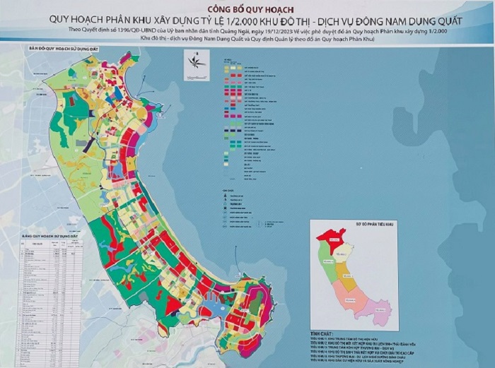 Quy hoạch phân khu xây dựng tỷ lệ 1/2000 Khu đô thị, dịch vụ Đông Nam Dung Quất.