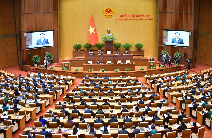 Quang cảnh Kỳ họp bất thường thứ 5 của Quốc hội khóa XV. Ảnh: Quochoi.vn