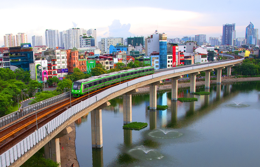 Tuyến đường sắt trên cao Cát Linh - Hà Đông. Ảnh Thanh Hải