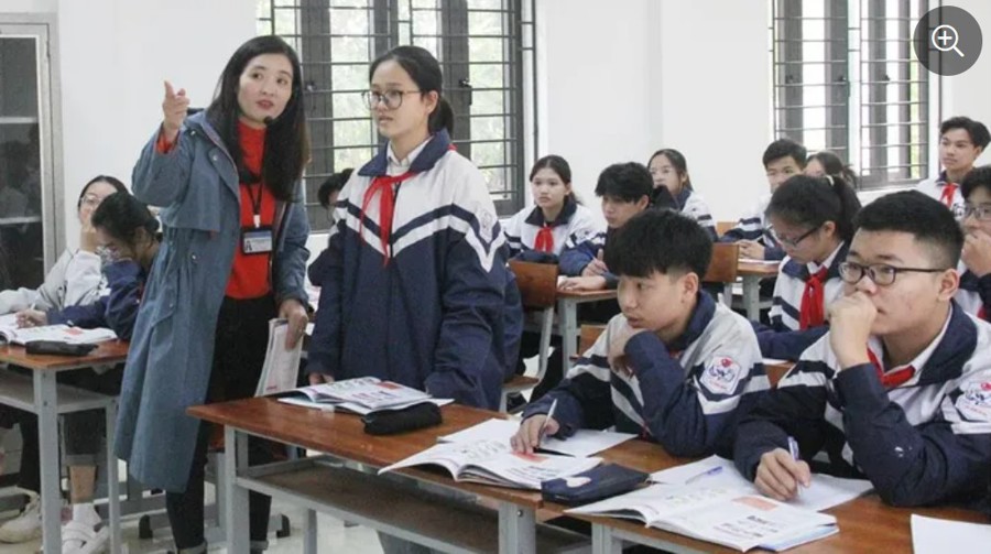 Giờ học tiếng Anh của học sinh lớp 9, Trường THCS Nếnh (thị xã Việt Yên)