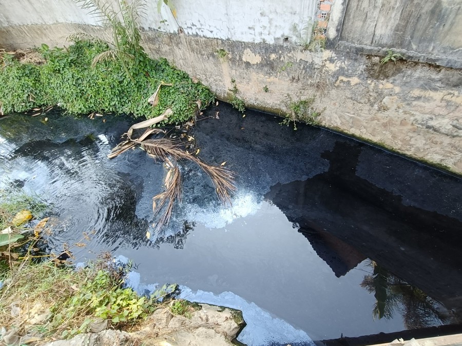 Một đoạn suối đen ngòm có mùi hôi thối nồng nặc đi qua khu dân cư phường Phước Tân. Nhiều lần dân phản ánh sự việc dòng suối bị ô nhiễm này lên chính quyền nhưng không có kết quả.