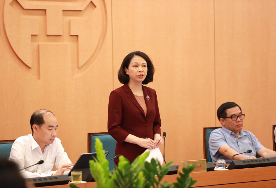 Phó Chủ tịch UBND TP Hà Nội Vũ Thu Hà phát biểu tại hội nghị. 