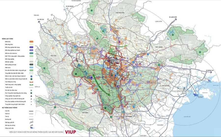 Ranh giới và phạm vi lập đồ án Điều chỉnh Quy hoạch chung Thủ đô Hà Nội đến năm 2045, tầm nhìn đến năm 2065.