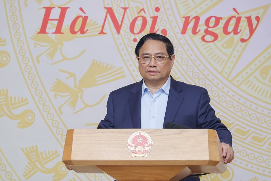 Thủ tướng Chính phủ Phạm Minh Chính phát biểu kết chỉ đạo hội nghị. Ảnh:VGP