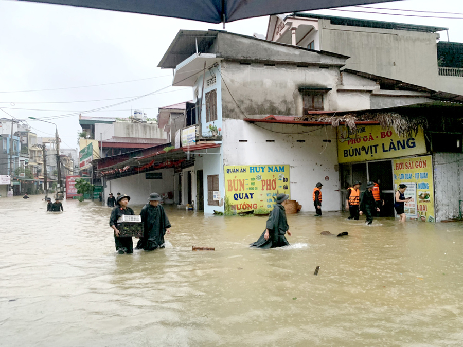 Ngập sâu tại tổ 2 - 3 phường Minh Khai, TP Hà Giang