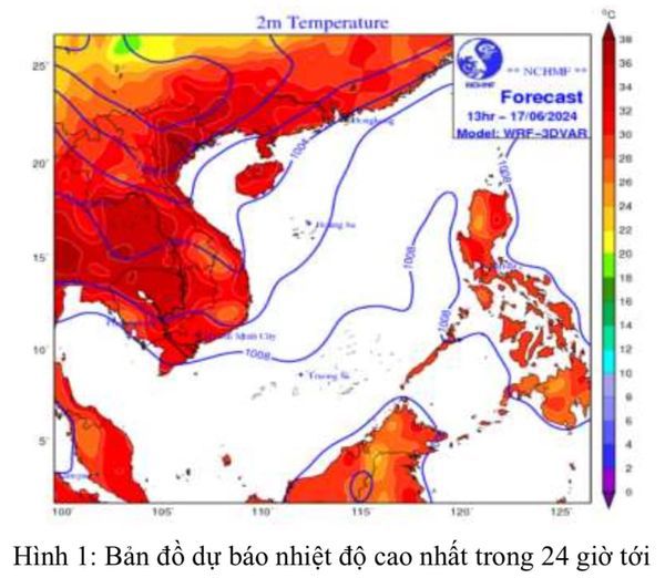 Hà Nội và nhiều địa phương hứng chịu nắng nóng hơn 44 độ C kéo dài. Nguồn: Trung tâm Dự báo Khí tượng Thủy văn Quốc gia.