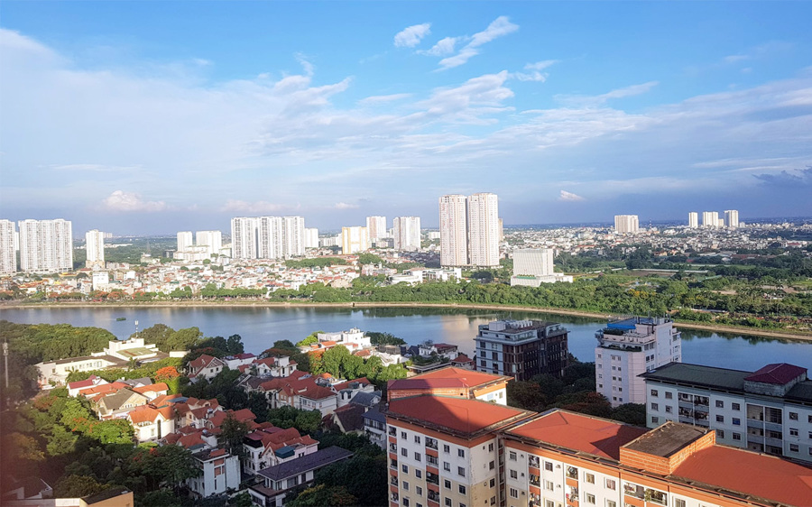 Sau 21 năm thành lập, chính quyền và người dân Hoàng Mai đang chung sức, đồng lòng quyết tâm làm thay đổi bộ mặt đô thị. Ảnh: AT