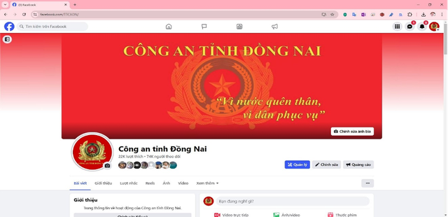 Fanpage chính thức của Công an tỉnh Đồng Nai. 