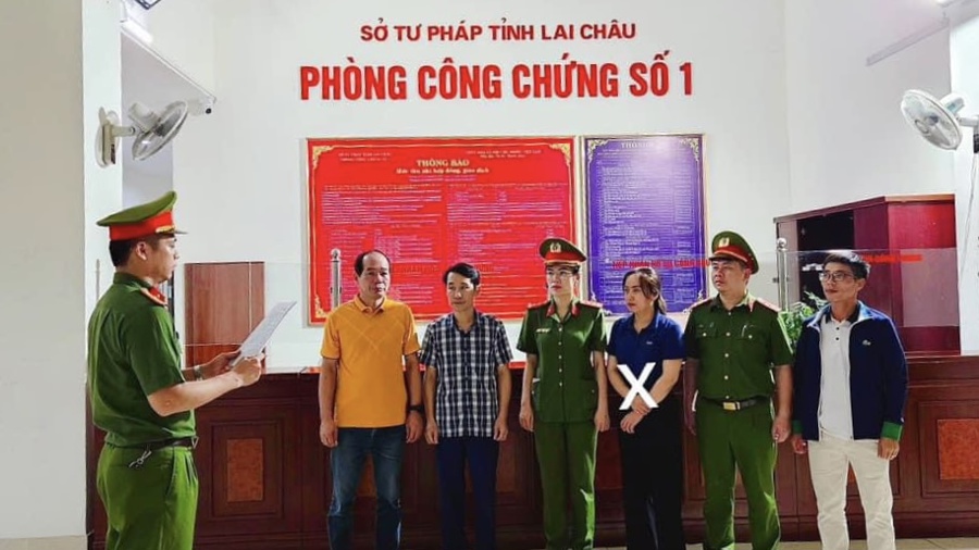 Đối tượng Nguyễn Thị Luyến (dấu X). Ảnh: CACC