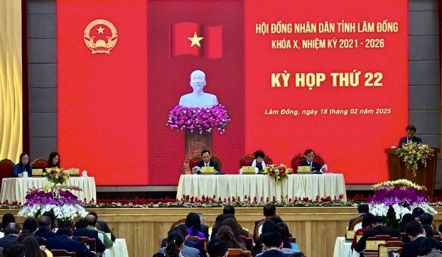 Quang cảnh kỳ họp thứ 22 khóa X của HĐND tỉnh Lâm Đồng nhiệm kỳ 2021 - 2026.