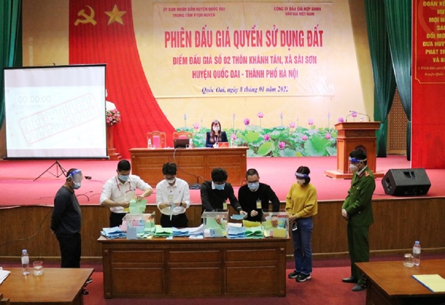 Huyện Quốc Oai tổ chức phiên đấu giá đất đầu tiên năm 2022