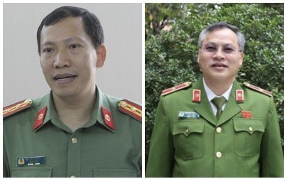 Thiếu tướng Lê Văn Tuyến (bên trái) và Thiếu tướng Nguyễn Văn Long (bên phải)
