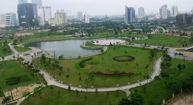 Khu công viên Yên Hòa, quận Cầu Giấy. Ảnh: Xuân Mạnh