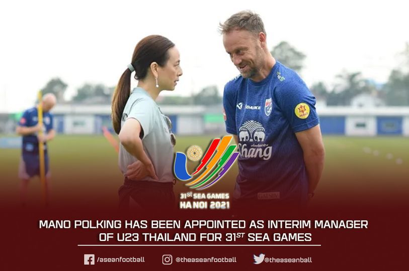 Liên đoàn bóng đá Thái Lan đã thống nhất cử ông Mano Polking làm HLV trưởng U23 Thái Lan tại SEA Games 31. Ảnh TA