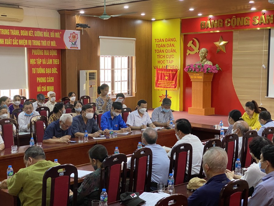 Các buổi sinh hoạt Đảng của Đảng ủy phường Mai Động đều được tổ chức nghiêm túc, đúng quy định. Ảnh TB.