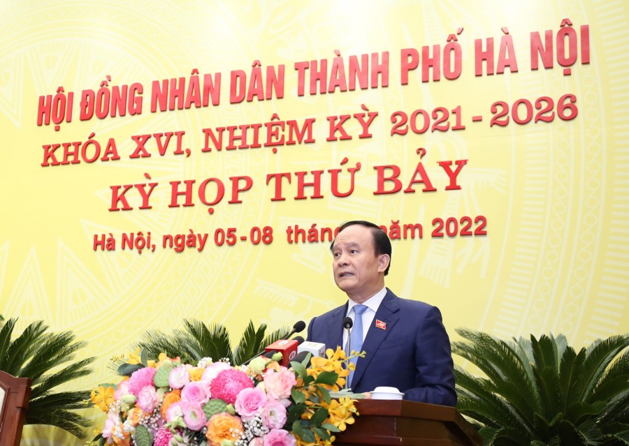 Chủ tịch HĐND TP Nguyễn Ngọc Tuấn phát biểu bế mạc Kỳ họp. 