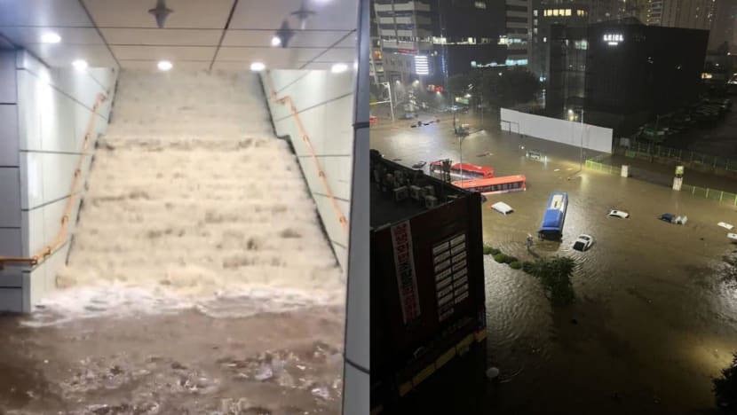 Ngập lụt ở Seoul, Hàn Quốc, ngày 8/8/2022. Ảnh: Twitter