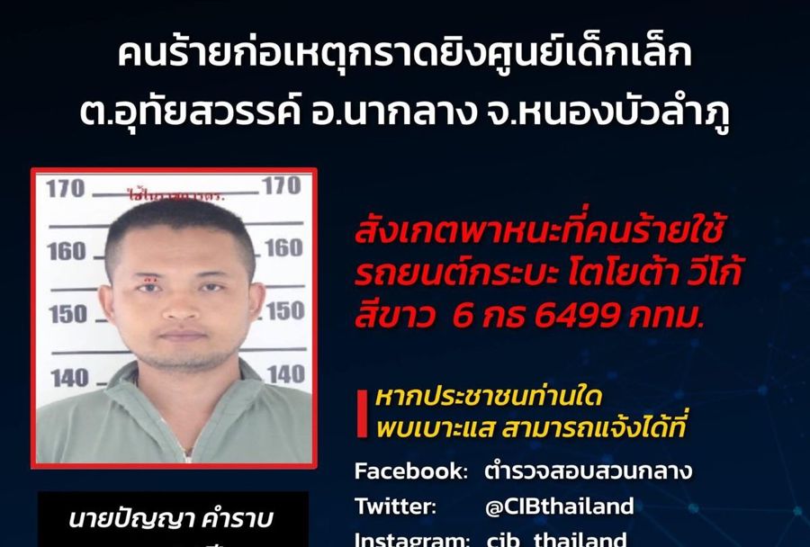 Lệnh truy nã nghi phạm do cảnh sát Thái Lan công bố.