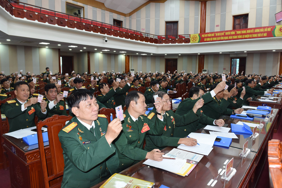 Các đại biểu dự Đại hội Cựu chiến binh TP Hà Nội lần thứ XVII. 