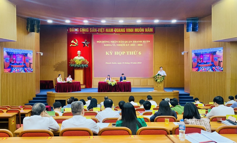 Quang cảnh kỳ họp HĐND quận Thanh Xuân