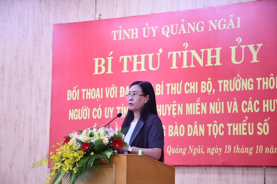 Bí thư Tỉnh ủy Quảng Ngãi Bùi Thị Quỳnh Vân.