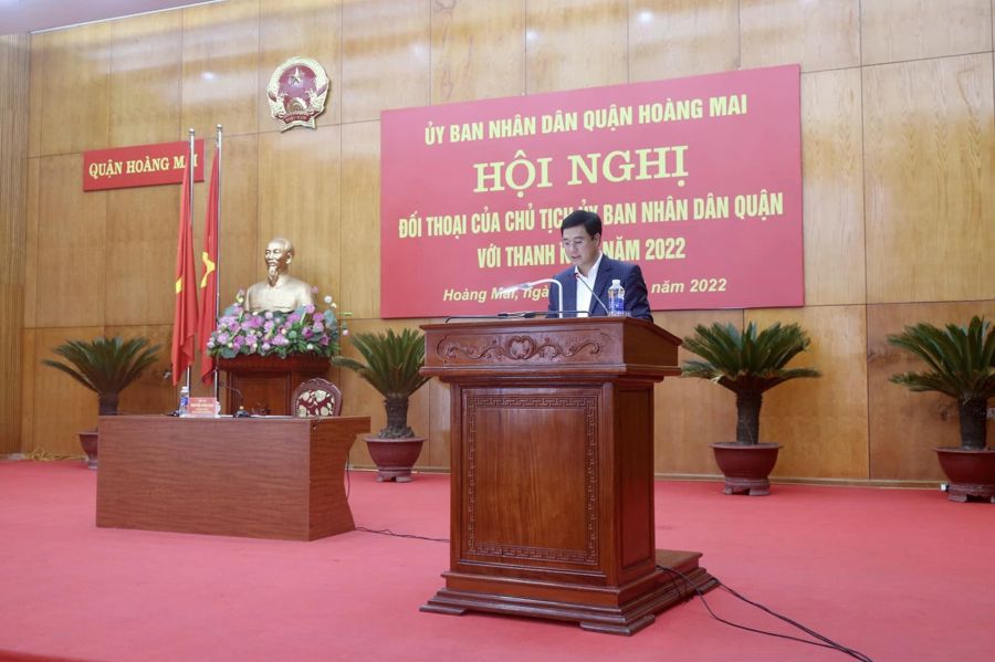 Chủ tịch UBND quận Nguyễn Minh Tâm chủ trì hội nghị đối thoại với thanh niên năm 2022