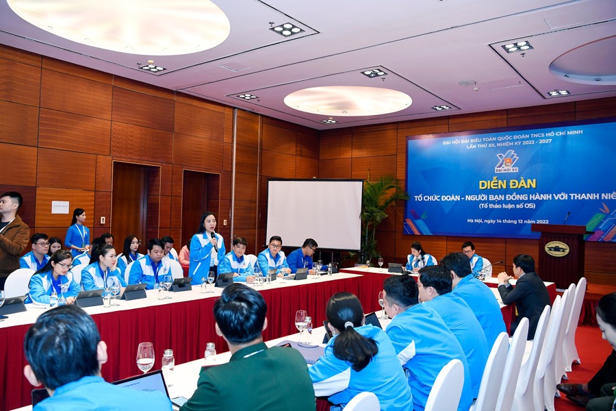 Các đại biểu tham dự tại Diễn đàn Tổ chức Đoàn - người bạn đồng hành với thanh niên. 