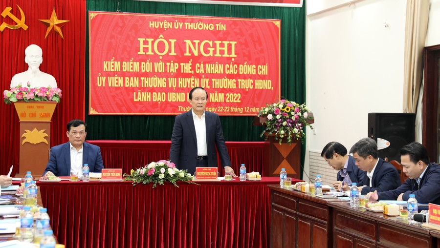 Phó Bí thư Thành ủy Hà Nội Nguyễn Ngọc Tuấn phát biểu chỉ đạo tại Hội nghị 