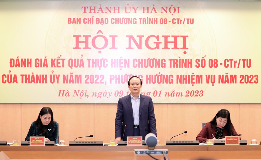 Phó Bí thư Thành ủy, Chủ tịch HĐND TP Hà Nội Nguyễn Ngọc Tuấn phát biểu chỉ đạo tại Hội nghị 