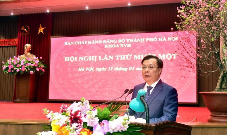 Bí thư Thành ủy Hà Nội Đinh Tiến Dũng phát biểu bế mạc Hội nghị