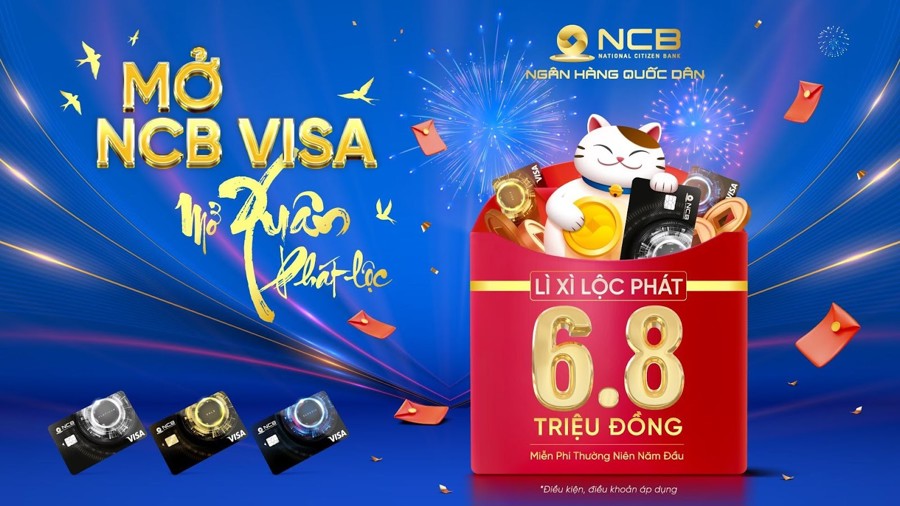 Chương trình “Mở NCB Visa – Mở Xuân phát lộc” với nhiều ưu đãi hấp dẫnChương trình diễn ra từ ngày 12/1 – 11/04/2023 trên toàn hệ thống NCB