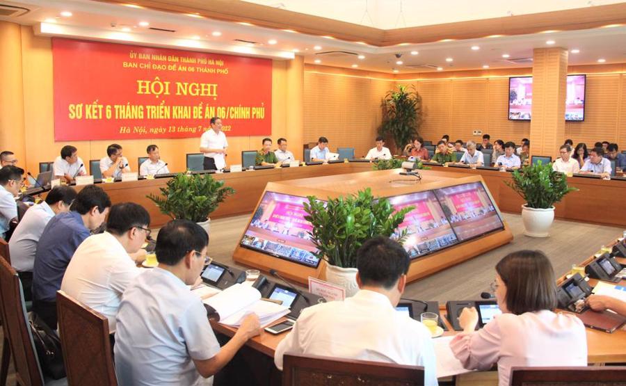 Ban Chỉ đạo Đề án 06 TP Hà Nội tổ chức hội nghị sơ kết 6 tháng triển khai Đề án 06 của Chính phủ, tháng 7/2022.