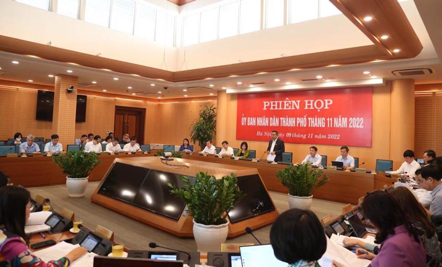 Phiên họp tập thể UBND TP Hà Nội tháng 11/2022. 