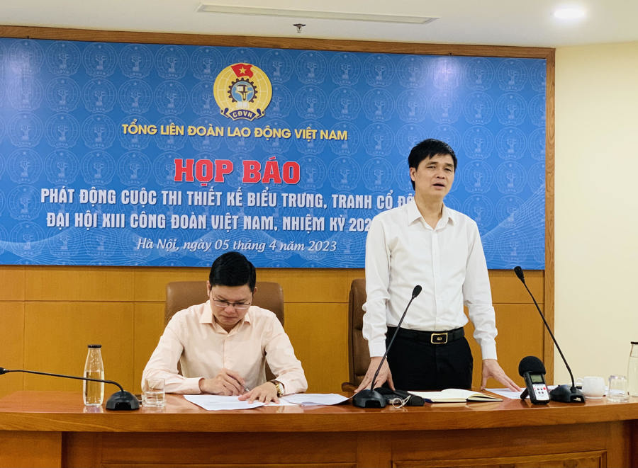Phó Chủ tịch Tổng LĐLĐ Việt Nam Ngọ Duy Hiểu thông tin về một số hoạt động trong Tháng Công nhân 2023