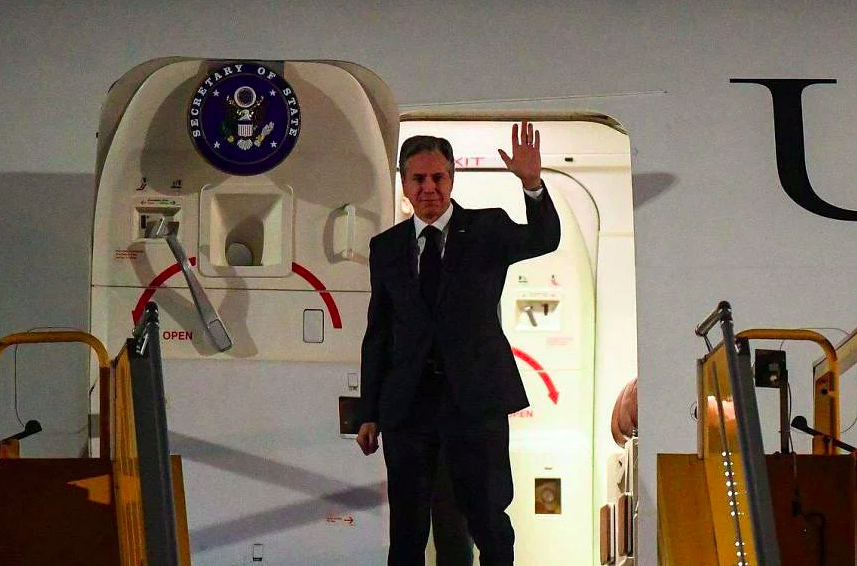Ngoại trưởng Mỹ Antony Blinken đến Hà Nội. Ảnh: AFP