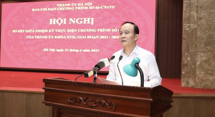 Phó Bí thư Thành ủy, Chủ tịch HĐND thành phố Hà Nội Nguyễn Ngọc Tuấn phát biểu chỉ đạo tại Hội nghị.