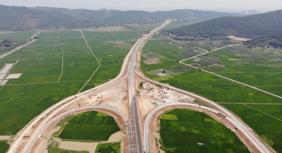 Nút giao cao tốc tại xã Hà Lĩnh, huyện Hà Trung, Thanh Hoá.