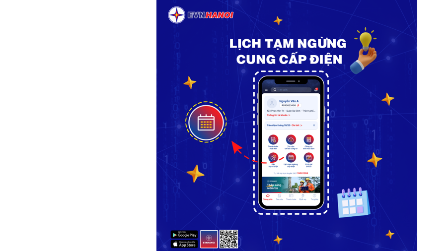 Trải nghiệm dịch vụ số với App EVNHANOI.