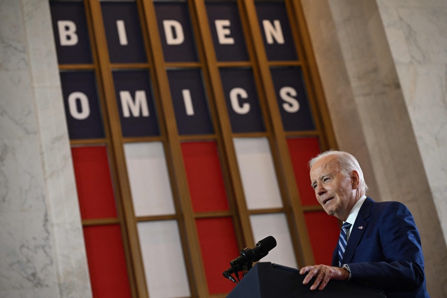 Tổng thống Mỹ Joe Biden phát biểu về Bidenomics tại Chicago, hôm 28/6. Ảnh: AFP