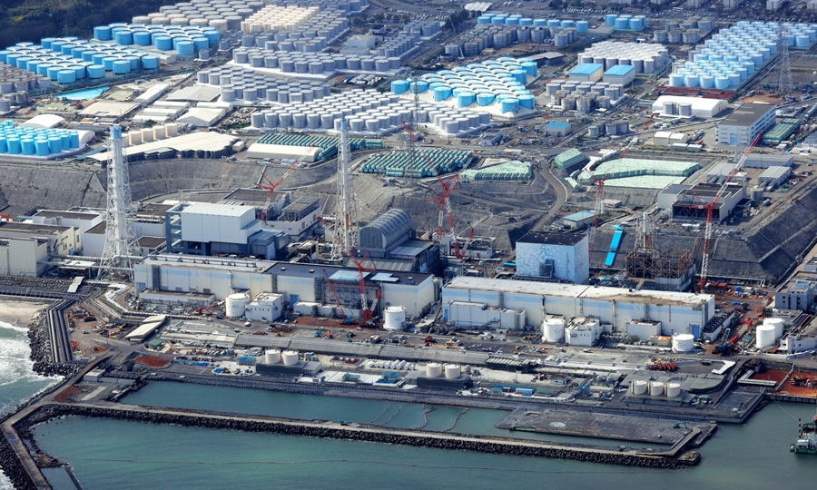 Một bức ảnh chụp các thùng chứa nước nhiễm hạt nhân tại nhà máy hạt nhân Fukushima ở Nhật Bản vào tháng 10/2020. Ảnh: VCG
