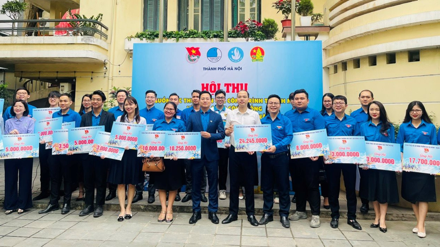Các cơ sở Đoàn ủng hộ nguồn lực thực hiện các công trình thanh niên vì cuộc sống cộng đồng và Quỹ vì biển, đảo Việt Nam năm 2024